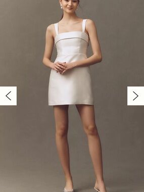 BHLDN Sleeveless Square-Neck Taffeta A-Line Mini Dress